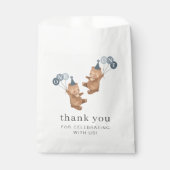 Jongen Twins - Beren Party Petten - 1e Verjaardag Bedankzakje (Voorkant)