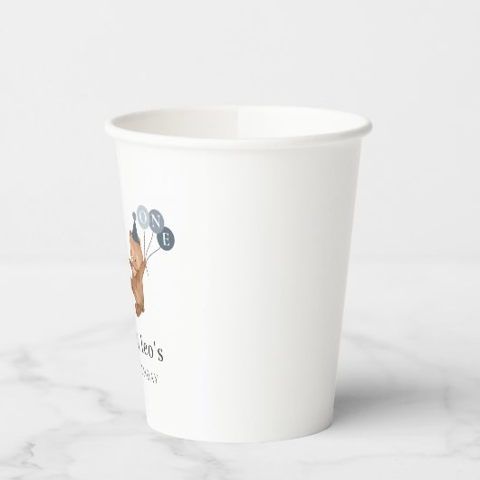 Jongen Twins - Beren Party Petten - 1e Verjaardag Papieren Bekers (Links)