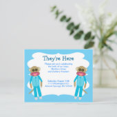 Jongen Twins Douche of Aankondiging (Staand voorkant)