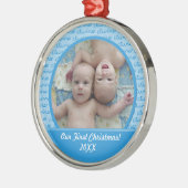 Jongen Twins Eerste Kerstversiering Metalen Ornament (Links)