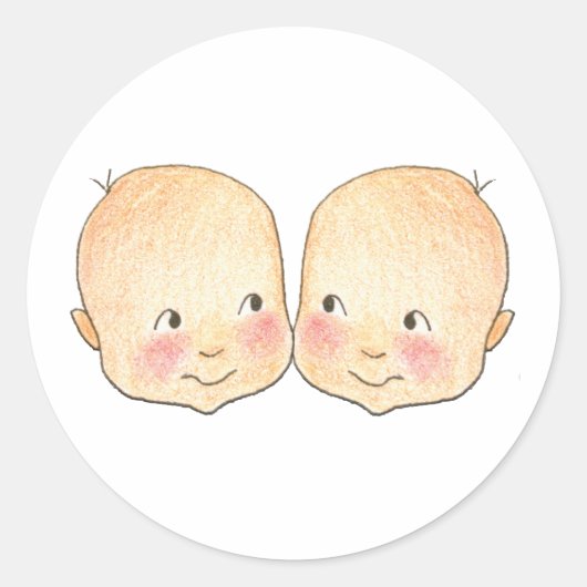 Jongen Twins Graphic Ronde Sticker (Voorkant)