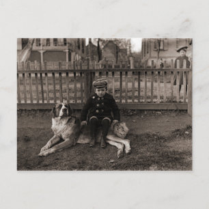 Jongen uit de 1890 die op de foto van Bernard Dog Briefkaart