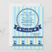 Jongen - Uitnodiging tot Baby shower aan de grooth (Voorkant)