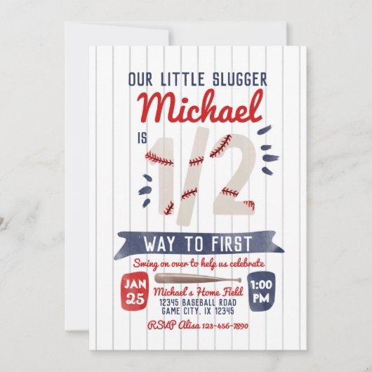 Jongen: Uitnodiging voor een halve verjaardag van (Voorkant)