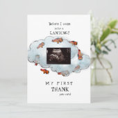 Jongen Ultrasound grappig Dank je Baby Uitzicht Bedankkaart (Staand voorkant)