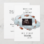 Jongen Ultrasound grappig Dank je Baby Uitzicht Bedankkaart (Voorkant / Achterkant)