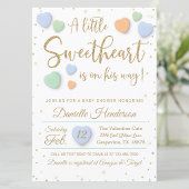 Jongen Valentijn Heart Baby Shower Invitations Kaart