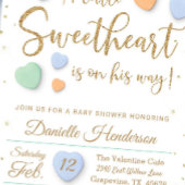 Jongen Valentijn Heart Baby Shower Invitations Kaart