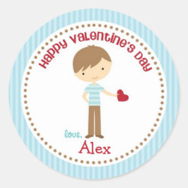 Jongen Valentijn Stickers (blauw) - Kinderen Kinde