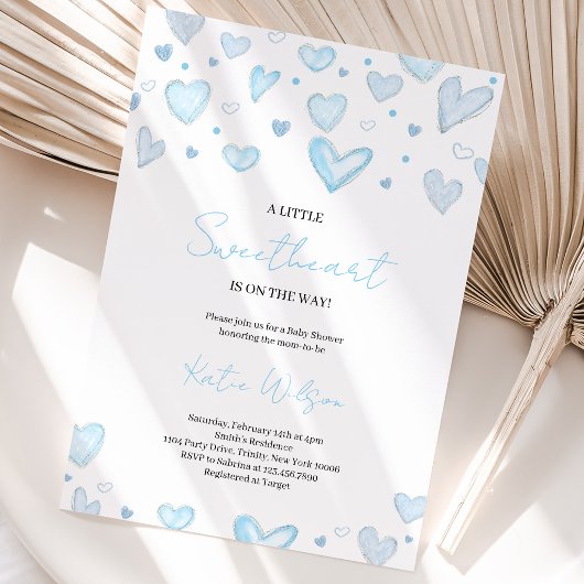 Jongen Valentijns Baby Shower Kaart