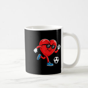 Jongen Valentijnsdag Grappig Hart Voetbal Bal Voet Koffiemok
