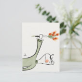 Jongen van bloemen briefkaart (Staand voorkant)