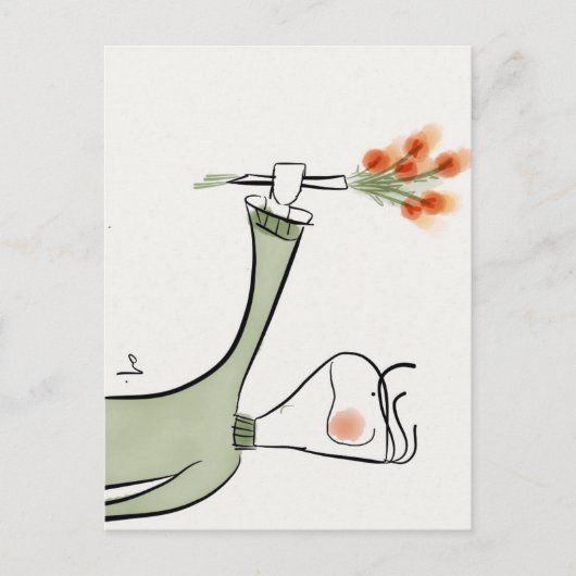 Jongen van bloemen briefkaart (Voorkant)
