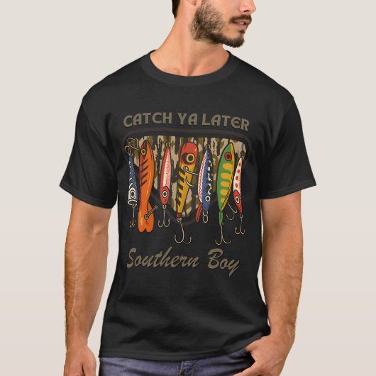 Jongen Vangt Vis T-shirt (Voorkant)