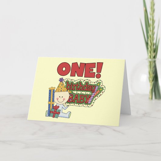 Jongen Verjaardag Baby 1e Verjaardag Tshirts en ge Kaart (Voorkant)