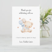 Jongen Verjaardag Bedankt Teddybeer (Staand voorkant)
