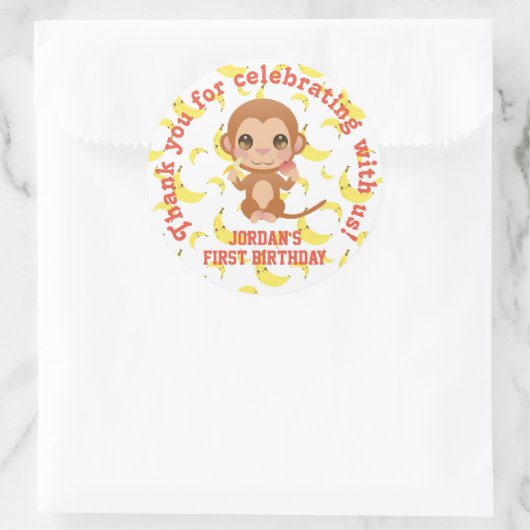 Jongen Verjaardag Dank u Sticker (Tas)