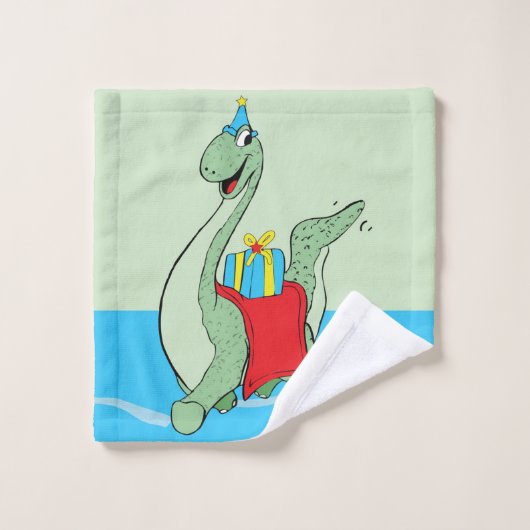 Jongen, Verjaardag Dinosaurus Bad Handdoek (Wasdoekje)
