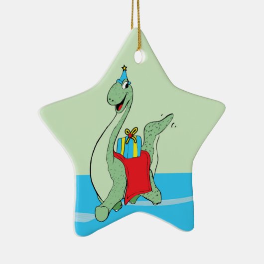 Jongen, Verjaardag Dinosaurus Keramisch Ornament (Rechts)