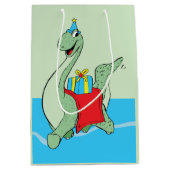 Jongen, Verjaardag Dinosaurus Medium Cadeauzakje (Voorkant)