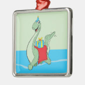 Jongen, Verjaardag Dinosaurus Metalen Ornament (Links)