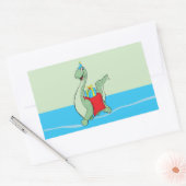 Jongen, Verjaardag Dinosaurus Rechthoekige Sticker (Envelop)
