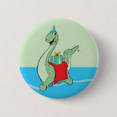 Jongen, Verjaardag Dinosaurus Ronde Button 5,7 Cm (Voorkant)
