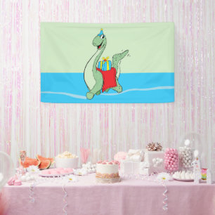 Jongen, Verjaardag Dinosaurus Spandoek