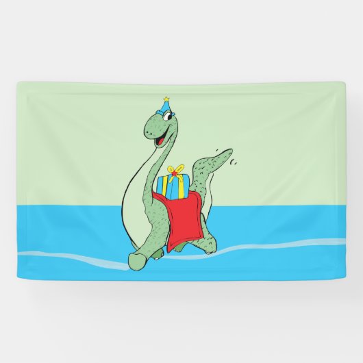 Jongen, Verjaardag Dinosaurus Spandoek (Horizontaal)