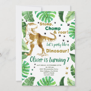 Jongen Verjaardag Dinosaurus Uitnodiging, T-Rex Ve Kaart