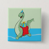 Jongen, Verjaardag Dinosaurus Vierkante Button 5,1 Cm (Voorkant)