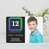 Jongen Verjaardag Foto Kaart (Staand voorkant)