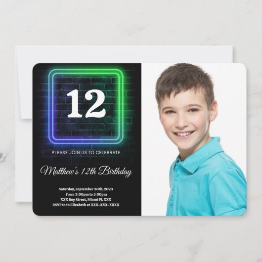 Jongen Verjaardag Foto Kaart (Voorkant)