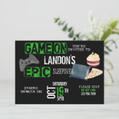 Jongen verjaardag|Gamer|Sleepover|Teen Kaart (Staand voorkant)