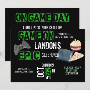 Jongen verjaardag Gamer Sleepover Teen Kaart