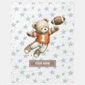Jongen Verjaardag Gift Amerikaans Football Teddy B Fleece Deken (Voorkant)