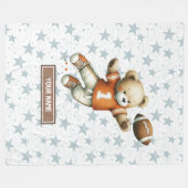 Jongen Verjaardag Gift Amerikaans Football Teddy B Fleece Deken (Voorkant (Horizontaal))