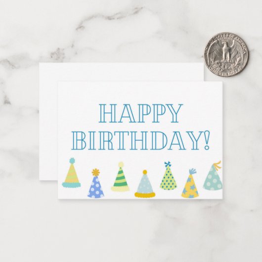 Jongen Verjaardag Label/Kaart Notitiekaartje (Voorkant / Achterkant in situ)