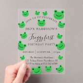 Jongen Verjaardag Party Kikker Thema Acryl Uitnodigingen (Insitu (Draagbaar))