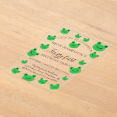 Jongen Verjaardag Party Kikker Thema Acryl Uitnodigingen (Laagn)