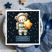 Jongen verjaardag servetten met astronaut Teddy Be