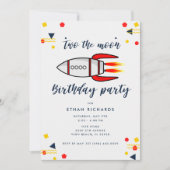 Jongen Verjaardag Twee De Maan Raket Ruimte Thema Kaart (Voorkant)