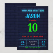 Jongen Verjaardag uitnodiging (Voorkant / Achterkant)