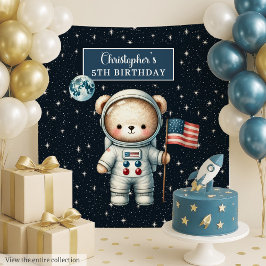 Jongen Verjaardag Wall Decor met Space Teddy Bear Wandkleed