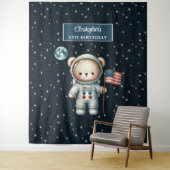 Jongen Verjaardag Wall Decor met Space Teddy Bear Wandkleed (In situ)