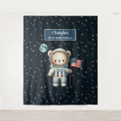 Jongen Verjaardag Wall Decor met Space Teddy Bear Wandkleed (Voorkant)