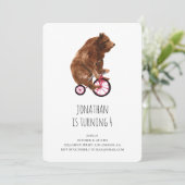 Jongen verjaardagsfeestje uitnodiging. Schattige b Kaart (Staand voorkant)