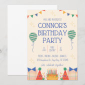 Jongen Verjaardagsfeestuitnodiging Kaart (Voorkant / Achterkant)