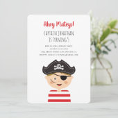 Jongen verjaardagsuitnodiging. Kinder piratenparti Kaart (Staand voorkant)