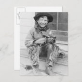 Jongen verkleed als Cowboy met speelgoed Briefkaart (Voorkant / Achterkant)